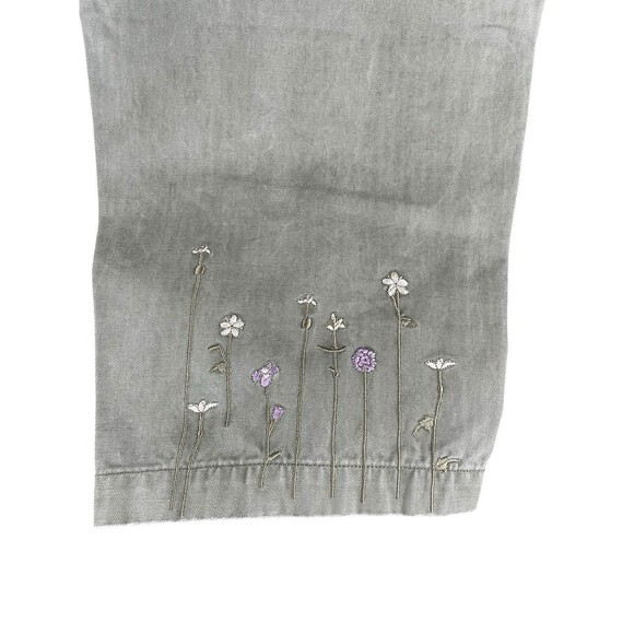 Scotch & Soda Floral-Embroidery Wide-Leg Trousers Pip Womens Green 26/30 Read - Picture 8 of 16